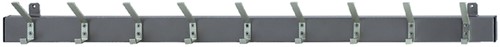 Kapstok wand 9 dubbele haken 138 cm zwart 
