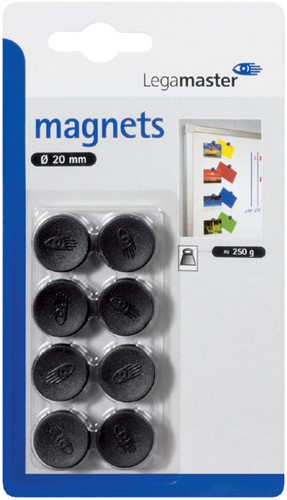 Magneet Legamaster 20mm 250gr zwart pk/8