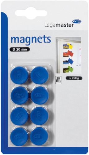 Magneet Legamaster 20mm 250gr blauw pk/8