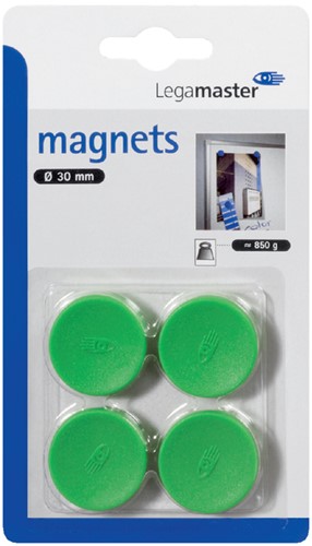 Magneet Legamaster 30mm 850gr groen pk/4