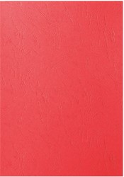 Schutbladen 250mic GBC lederlook rood pk/100