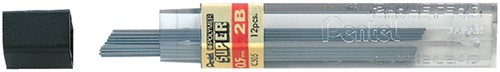 Potloodstiften 0,5mm 2B koker/12 Pentel 