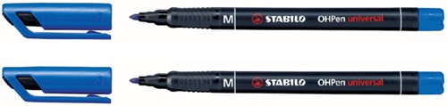 Viltstift STABILO OHpen permanent 843/41 rond 1mm blauw