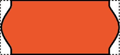 Etiket prijstang 26x12mm fluor rood permanent rol/1500-2