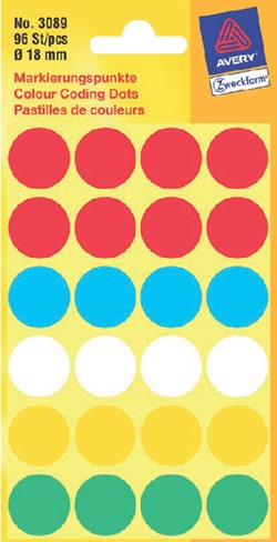 Avery-Zweckform etiketten rond in blisterverpakking