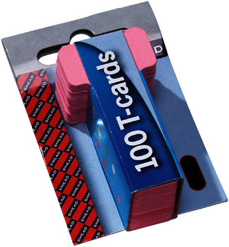 T-kaarten breedte 1 roze pk/100