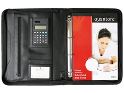 Quantore schrijfmap met rits en calculator