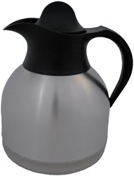 Thermoskan koffie 1Ltr RVS zwarte dop
