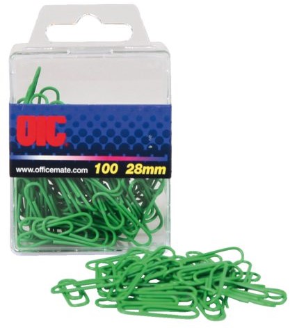 Paperclips 30mm groen ds/100