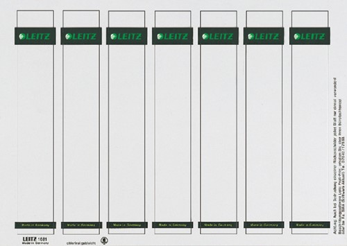 Etiket ordner 31x190mm Leitz 1681 printbaar karton wit 175vel