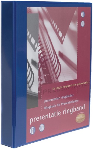 Ringband A4 23r. 32mm Multo met voortas blauw