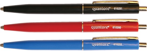 Balpen Quantore knop/metalen clip rood-2