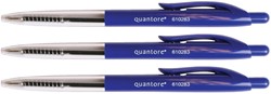Balpen Quantore met drukknop blauw