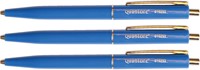 Balpen Quantore knop/metalen clip blauw