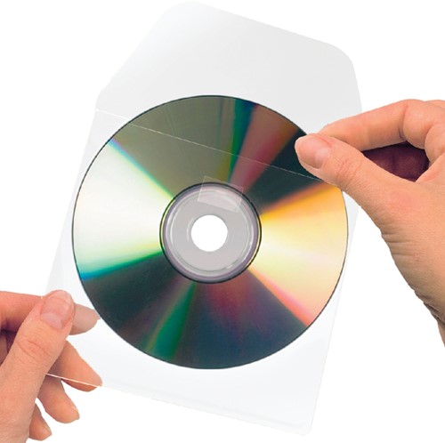 CD-hoezen met klep zelfklevend pk/10