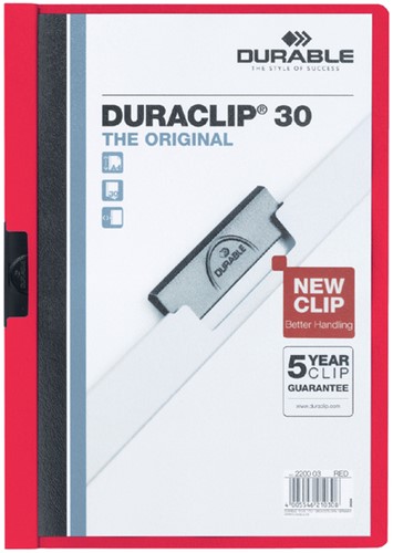Klemmap A4 Duraclip 2200 30 vel rood
