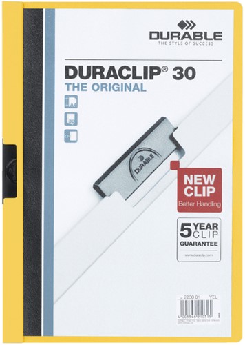 Klemmap A4 Duraclip 2200 30 vel geel