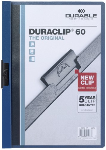 Klemmap A4 Duraclip 2209 60 vel d.blauw