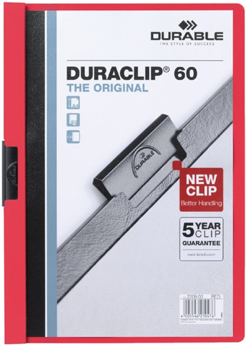 Klemmap A4 Duraclip 2209 60 vel rood
