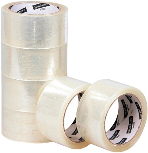 Verpakkingstape Quantore 50mmx60m transparant pk/6