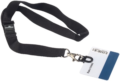 Textielkoord Durable 8187 44cm met card fix zwart