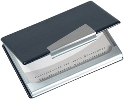 Visitekaartdoosje Sigel VZ131 aluminium/leer