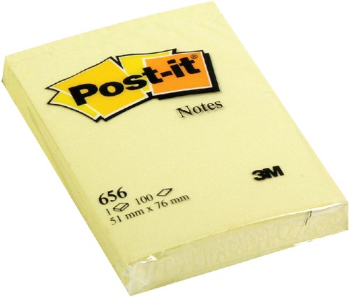 Post-it memoblokje  51x 76mm 656YEL geel