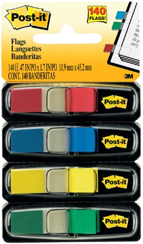 Post-it Indextabs 4x12mm assorti pk/140
