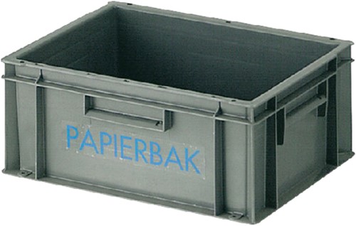 Papierbak verzamelbak kunststof lichtgrijs 40x30x17.5cm