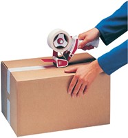 Verpakkingstape-afroller metaal Tesa incl. 2 rol transparant-1