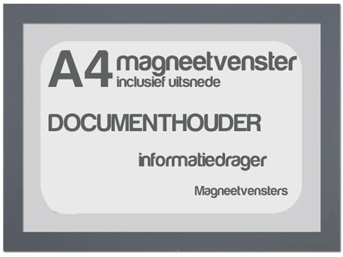Magneetvenster TNP A4 incl. uitsnede grijs pk/5