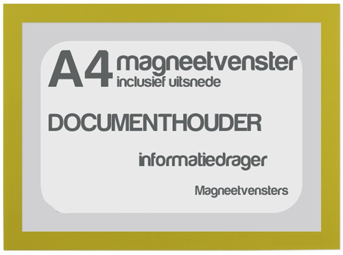 Magneetvenster TNP A4 incl. uitsnede geel pk/5
