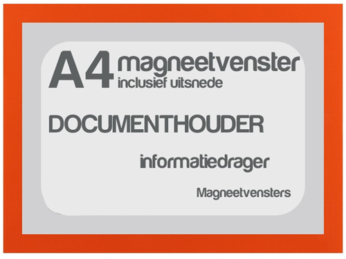 Magneetvenster TNP A4 incl. uitsnede oranje pk/5