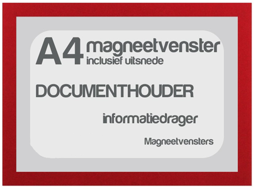 Magneetvenster TNP A4 incl. uitsnede rood pk/5
