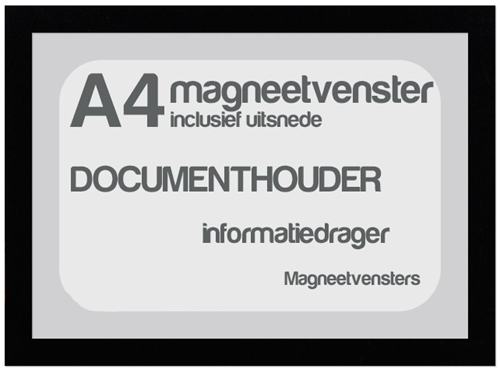 Magneetvenster TNP A4 incl. uitsnede zwart pk/5