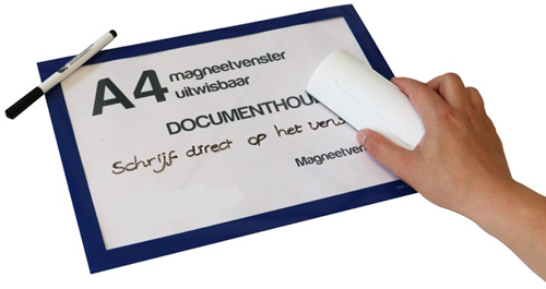 Magneetvenster TNP A4 uitwisbaar blauw pk/5