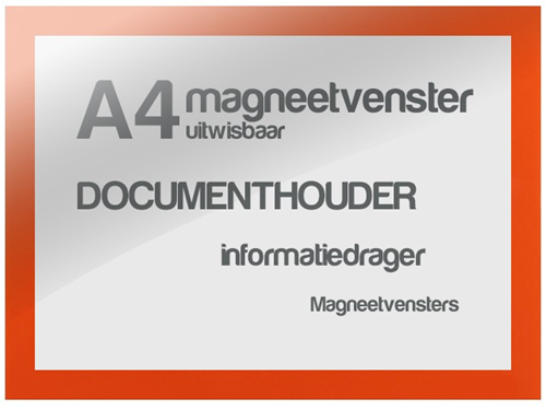 Magneetvenster TNP A4 uitwisbaar oranje pk/5