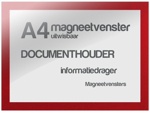 Magneetvenster TNP A4 uitwisbaar rood pk/5