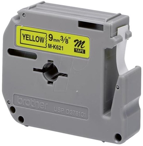 Brothertape MK-631BZ  12mm zwart op geel