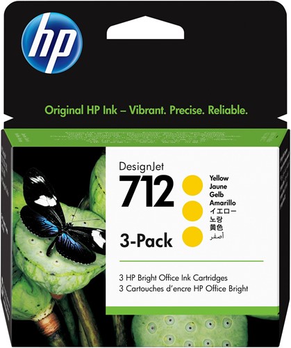 Inktcartridge HP 3ED79A (712) 3 pack geel