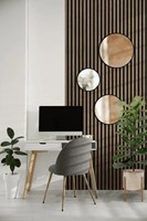Akoestische lattenwand van PET-vilt in houtlook -2