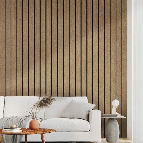 Akoestische lattenwand breed van PET-vilt in houtlook  - Betonlook - Lattenwand 300 (300x2400mm) 