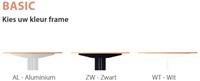 Vergadertafel Huislijn Bridge, recht 240x120cm, blad met afgeronde hoeken, ronde poten, vaste hoogte 110cm, in diverse uitvoeringen-3