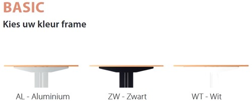 Vergadertafel Huislijn Bridge, vierkant met afgeronde hoeken, vaste hoogte 110cm, in diverse maten en uitvoeringen-3