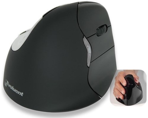 Muis B&E Evoluent 4 rechtshandig bluetooth - Zwart 