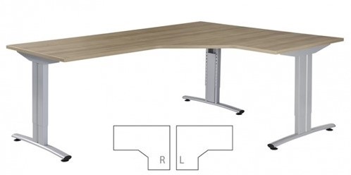 Bureau Huislijn Basic Cad/Cam 200x80/160x80cm Rechts, hoogte instelbaar 62-86cm - Eiken Robson