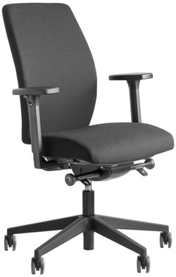 Bureaustoel Be Brave 250H inclusief 4D-verstelbare armleggers 40ZW, hoge gestofferde rug, zitting zwart YS009, voetenkruis en backtag zwart, wielen multifunctioneel -2