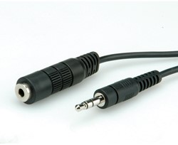 Kabel audio 3,5mm male/female  2 meter zwart