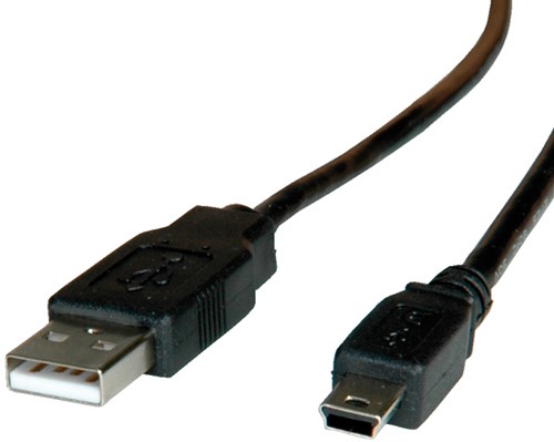 Kabel USB 2.0 mini  0,8 meter zwart
