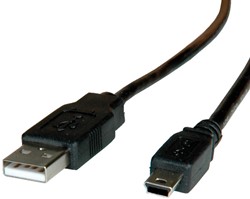 Kabel USB 2.0 mini  3 meter zwart